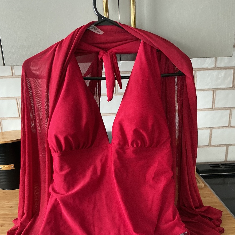 Beautiful Red bathing suit size 2xl